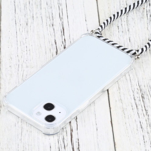 Cas de protection TPU TPU transparent à quatre angles avec lanière pour iPhone 13 (Blanc Blanc) SH501X1615-07