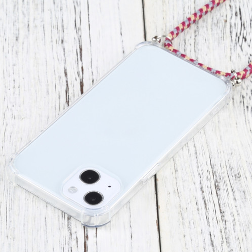 Cas de protection TPU TPU transparent à quatre angles avec lanière pour iPhone 13 (jaune gris rouge) SH501Y763-07