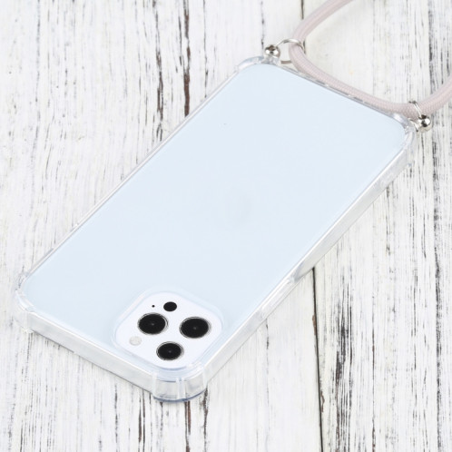 Étui de protection TPU transparent transparent à quatre angles avec lanière pour iPhone 13 Pro (Abricot) SH503E1765-07