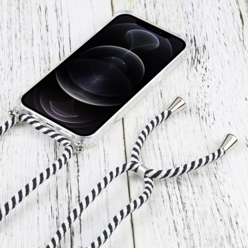 TPU TPU TPU transparent à quatre angles avec lanière pour iPhone 13 Pro (Blanc Blanc) SH503X1472-07