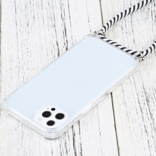 TPU TPU TPU transparent à quatre angles avec lanière pour iPhone 13 Pro (Blanc Blanc) SH503X1472-07