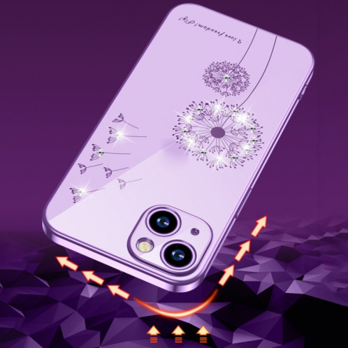 Étui de protection antichoc de diamant électrolytique TPU pour iPhone 13 Pro (Rose Gold) SH703E255-07