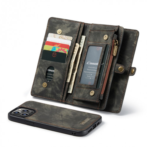 Caseme-008 Étui de cuir horizontal multifonctionnel détachable avec machine à sous et portefeuille et cadre photo à glissière pour iPhone 13 Pro (Noir) SC702A1841-07