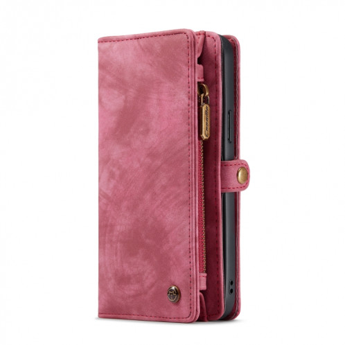 Caseme-008 Étui en cuir horizontal multifonctionnel multifonctionnel détachable avec fente et portefeuille et cadre photo à glissière pour iPhone 13 Pro (rouge) SC702C753-07