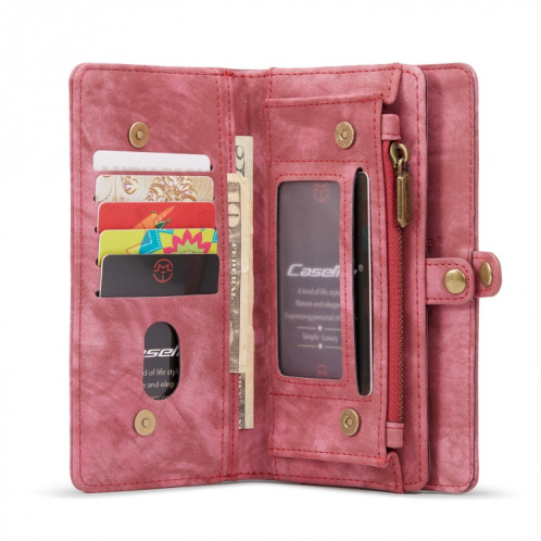 Caseme-008 Étui en cuir horizontal multifonctionnel multifonctionnel détachable avec fente et portefeuille et cadre photo à glissière pour iPhone 13 Pro (rouge) SC702C753-07