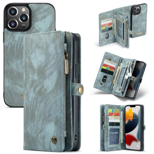 Caseme-008 étui en cuir horizontal multifonctionnel multifonctionnel détachable avec fente et portefeuille et cadre photo à glissière pour iPhone 13 PRO (Bleu) SC702D1792-07