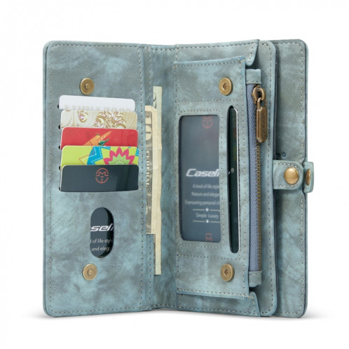 Caseme-008 étui en cuir horizontal multifonctionnel multifonctionnel détachable avec fente et portefeuille et cadre photo à glissière pour iPhone 13 PRO (Bleu) SC702D1792-07