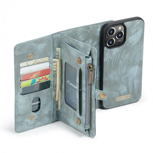Caseme-008 étui en cuir horizontal multifonctionnel multifonctionnel détachable avec fente et portefeuille et cadre photo à glissière pour iPhone 13 PRO (Bleu) SC702D1792-07