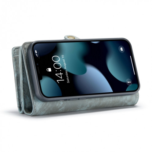 Caseme-008 étui en cuir horizontal multifonctionnel multifonctionnel détachable avec fente et portefeuille et cadre photo à glissière pour iPhone 13 (bleu) SC703D1855-07