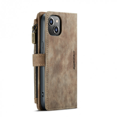 Caseme-C30 PU + TPU Multifonctionnel Horizonal Flip Cuir Coating avec support et carte de portefeuille et portefeuille pour iPhone 13 (Brown) SC103B1749-07