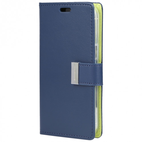 Diary Rich Diary Crazy Cheval Crazy Horse Texture Horizontal Flip Cuir Case avec support & Card Slots & Portefeuille pour iPhone 13 Pro (Bleu) SG003A684-07