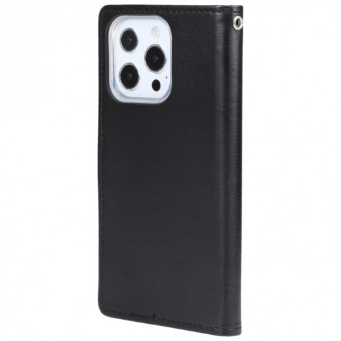 Diary Crazy Rich Diary Crazy Horse Texture Horizontale Horizontal Flip Coating avec porte-cartes et portefeuille pour iPhone 13 Pro (Noir) SG003E548-07