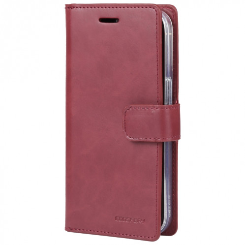 GOOSPERY MANSOOR Crazy Horse Texture Horizontal Flip Cuir Case avec support & Card Slots & Portefeuille pour iPhone 13 Pro (Rouge de vin) SG103G688-07