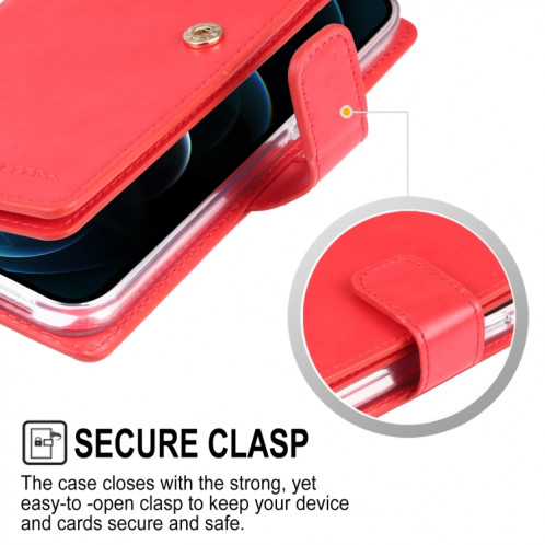 GOOSPERY MANSOOR Crazy Horse Texture Horizontale Flip Hood Case avec support & Card Slots & Portefeuille pour iPhone 13 Pro (rouge) SG103A445-07