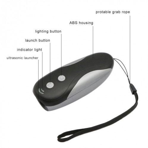 République de chien ultrasonique portable portable RC-533 (noir + argent) SH601A1446-07