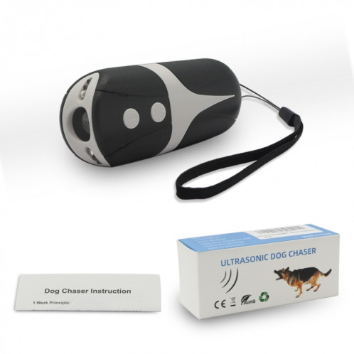 République de chien ultrasonique portable RC-534 avec des lumières LED (noir + blanc) SH701A1369-07