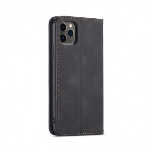 Texture de la peau Texture en peau de veau Magnétique Horizon Horizontal Horizontal Boîtier avec porte-cartes et portefeuille pour iPhone 13 Pro (Noir) SH903A279-07