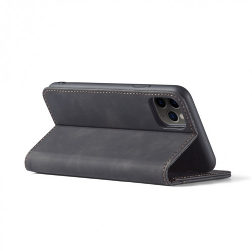 Texture de la peau Texture en peau de veau Magnétique Horizon Horizontal Horizontal Boîtier avec porte-cartes et portefeuille pour iPhone 13 Pro (Noir) SH903A279-07