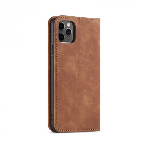 Texture de la peau Texture en peau de veau Magnétique Double-pli horizontal Horizontal Heat Coating avec porte-carte Slots & Portefeuille pour iPhone 13 Pro (Brown) SH903E685-07