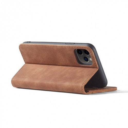 Texture de la peau Texture en peau de veau Magnétique Double-pli horizontal Horizontal Heat Coating avec porte-carte Slots & Portefeuille pour iPhone 13 Pro (Brown) SH903E685-07