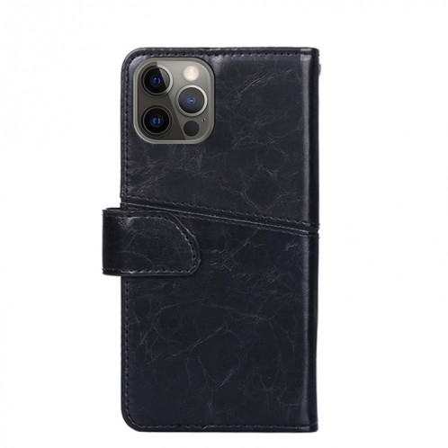 Couture géométrique Horizontal Flip TPU + PU Coque en cuir avec porte-carte Slots & Portefeuille pour iPhone 13 Pro (Noir) SH103A661-07