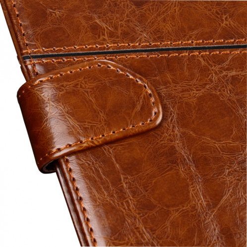 Couture géométrique Horizontale Flip TPU + PU Coque en cuir avec porte-carte et portefeuille pour iPhone 13 Pro (brun foncé) SH103B429-07