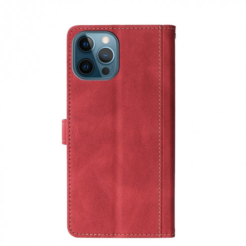 Pouce de couture Senteuse Boucle magnétique Horizontal Flip PU Coque en cuir PU avec support & carte Slots & Portefeuille pour iPhone 13 Pro (rouge) SH603B1101-07