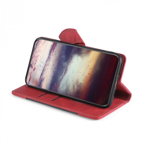 Pouce de couture Senteuse Boucle magnétique Horizontal Flip PU Coque en cuir PU avec support & carte Slots & Portefeuille pour iPhone 13 Pro (rouge) SH603B1101-07
