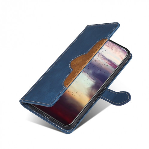 Couture de la peau Senteuse Boucle magnétique Horizontal Flip PU Coque en cuir PU avec support & carte Slots & Portefeuille pour iPhone 13 Pro (Bleu) SH603C1959-07