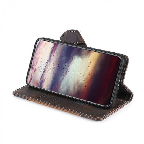 Pouce de couture Senteuse Boucle magnétique Horizontal Flip PU Coque en cuir PU avec support & carte Slots & Portefeuille pour iPhone 13 PRO (Brown) SH603D783-07