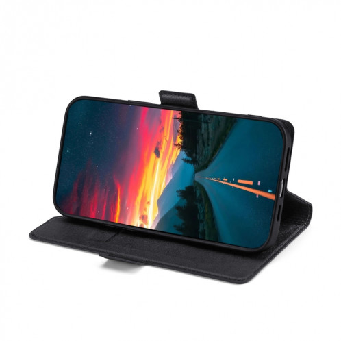 Boucle latérale ultra-mince Boucle latérale PU + TPU Horizontal Horizontal Cuir Coating avec support et emplacement de carte pour iPhone 13 Pro (Noir) SH303A898-07