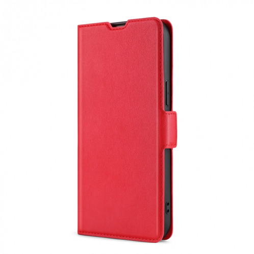 Boucle latérale ultra-mince Boucle latérale PU + TPU Horizontal Horizontal Cuir Coating avec support et fente pour carte pour iPhone 13 Pro (rouge) SH303B603-07