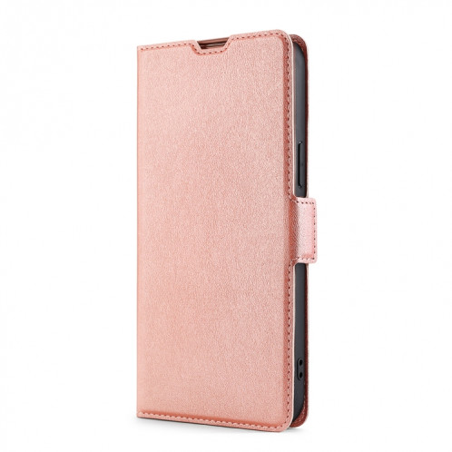 Boucle de tension ultra-mince Boucle latérale PU + TPU Horizontal Horizontal Too Horizon avec support et fente pour carte pour iPhone 13 Pro (Rose Gold) SH303D832-07