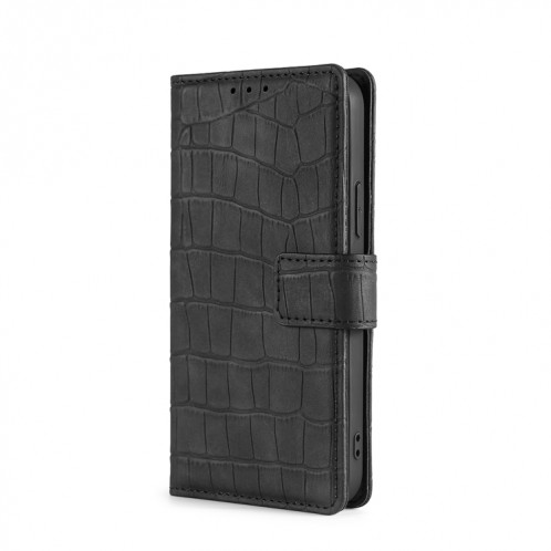 Texture de crocodile Texture de crocodile Fermoir magnétique Horizontal Flip PU Coque en cuir PU avec support & carte Slots & Portefeuille pour iPhone 13 Pro (Noir) SH403A693-08