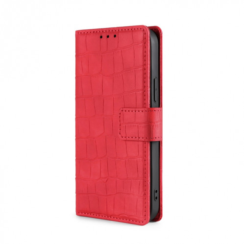 Texture de la peau Texture de crocodile Fermoir magnétique Horizontal Flip PU Coque en cuir PU avec support & carte Slots & Portefeuille pour iPhone 13 Pro (rouge) SH403B1489-08