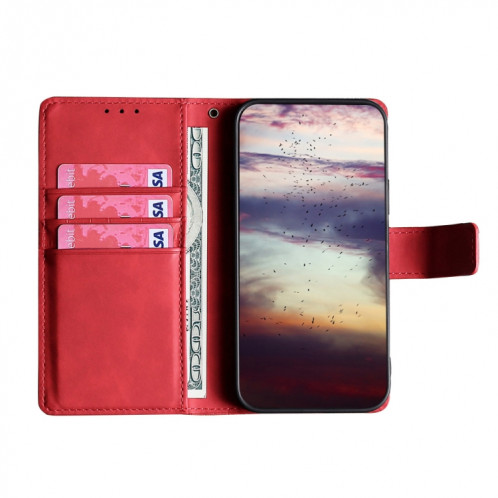 Texture de la peau Texture de crocodile Fermoir magnétique Horizontal Flip PU Coque en cuir PU avec support & carte Slots & Portefeuille pour iPhone 13 Pro (rouge) SH403B1489-08