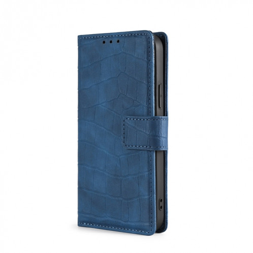 Texture de la peau Texture de crocodile Fermoir magnétique Horizontal Flip PU Coque en cuir PU avec support & carte Slots & Portefeuille pour iPhone 13 Pro (Bleu) SH403C284-08