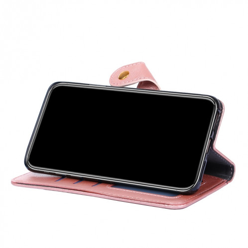 Sac à fermeture à glissière PU + TPU Horizontal Horizontal Toam Coating avec support et portefeuille et portefeuille et longe pour iPhone 13 Pro (Rose Gold) SH703C1738-07