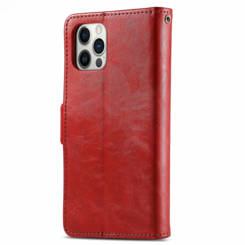 Caseeneo Épissage Business Double Boucle magnétique Horizontal Flip PU Coque en cuir PU avec porte-carte et portefeuille pour iPhone 13 Pro (rouge) SH501B796-07