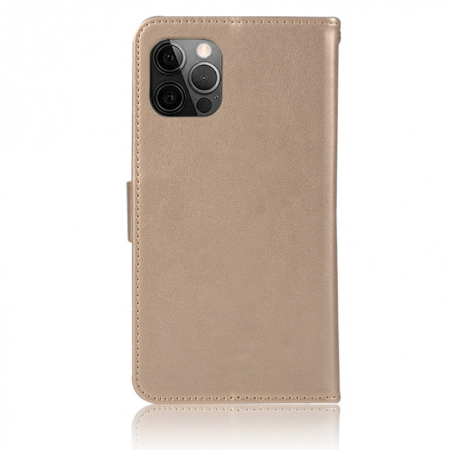 Étui de gaufrage à carillon à carillon Vent Horizontal Flip Cuir Case avec porte-cartes et portefeuille pour iPhone 13 Pro (or) SH102B899-07