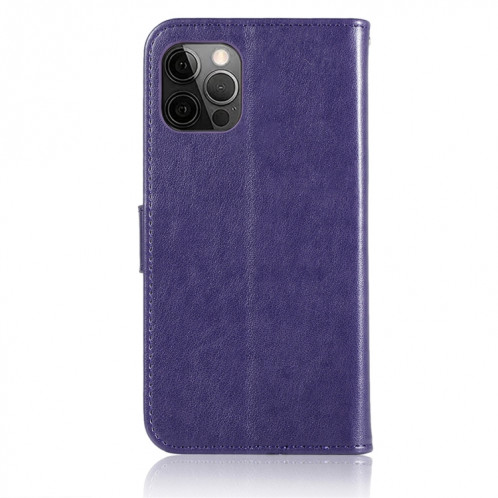 Étui de gaufrage à carillon à carillon à carreaux Horizontal Horizontal Flip Coating avec porte-carte et portefeuille pour iPhone 13 Pro (violet) SH102D1255-07