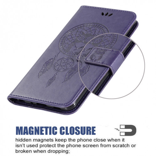 Étui de gaufrage à carillon à carillon à carreaux Horizontal Horizontal Flip Coating avec porte-carte et portefeuille pour iPhone 13 Pro (violet) SH102D1255-07