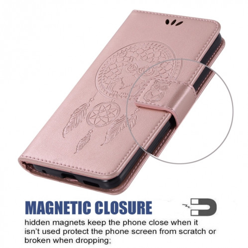 Étui de gaufrage au chime Vent Hibering Horizontal Flip Cuir Case avec support & Card Slots & Portefeuille pour iPhone 13 Pro (Rose Gold) SH102E1955-07