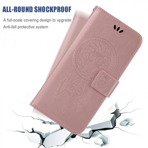 Étui de gaufrage au chime Vent Hibering Horizontal Flip Cuir Case avec support & Card Slots & Portefeuille pour iPhone 13 Pro (Rose Gold) SH102E1955-07