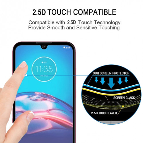 Pour Motorola Moto E6i Colle Colle Plein couverture Protecteur de protection trempé SH7401998-08