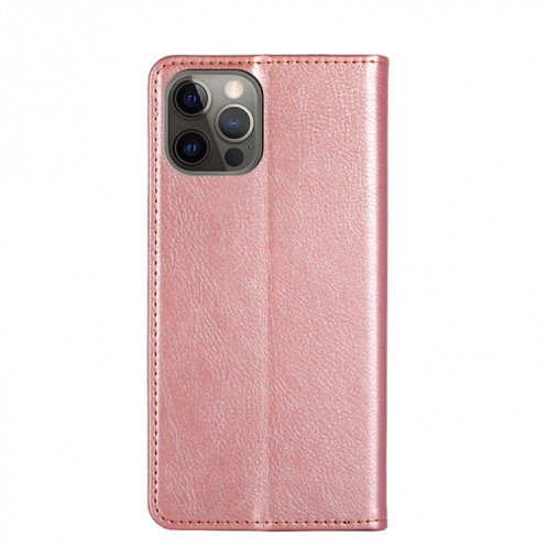 PU + TPU Huile Gloss Couleur Solide Horizontal Horizontal Horizontal Boîtier avec porte-cartes et portefeuille pour iPhone 13 Pro (Rose Gold) SH502B532-07