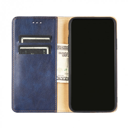 PU + TPU Huile Gloss Couleur Solide Horizontal Horizontal Horizan Horizons avec support & Card Slot & Portefeuille pour iPhone 13 Pro (Bleu) SH502C698-07