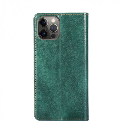 PU + TPU Huile Gloss Couleur Solide Horizontal Horizontal Horizon Case avec support & Card Slot & Portefeuille pour iPhone 13 PRO (Vert) SH502D46-07