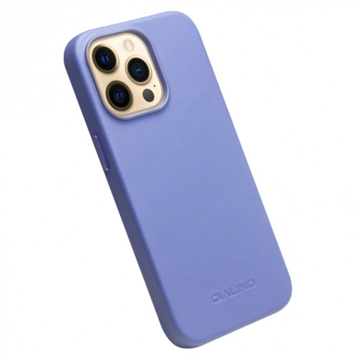 QIALINO NAPPA COWHIDE MAGSafe Cas de protection magnétique pour iPhone 13 Pro (Bleu) SQ503D46-05