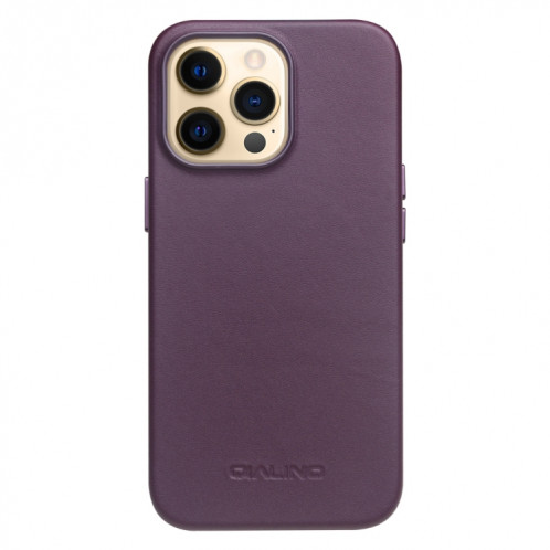 QIALINO NAPPA COWHIDE MAGSAFE Cas de protection magnétique pour iPhone 13 Pro (cristal violet) SQ503E800-05